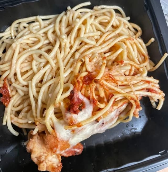 Pasta with Chicken Parmesan Entrée.